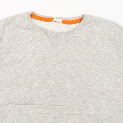 F&F Boys Grey Geometric Jersey Pullover Sweatshirt Size 11-12 Years