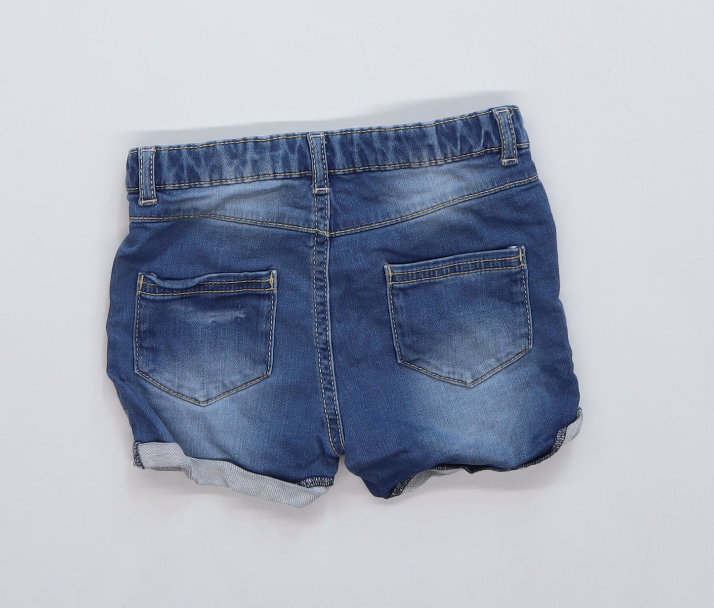 Nutmeg Girls Blue  Denim Hot Pants Shorts Size 4-5 Years